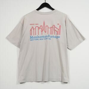 Manhattan Portage Pocket Logo T-Shirt XL Gray – Embroidered Chest + Back Print